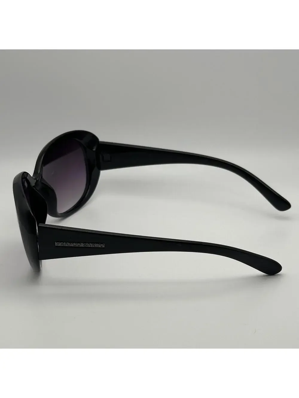 Franco Sarto Black Oversized Sunglasses with Purple Gradient Lenses